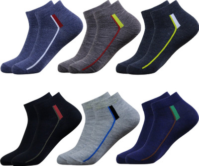 krijo Men Solid, Self Design Ankle Length(Pack of 6)