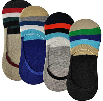 FATON Unisex Printed Low Cut(Pack of 4)