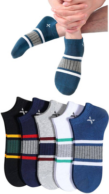 RECKZOZ Men Striped Ankle Length(Pack of 5)
