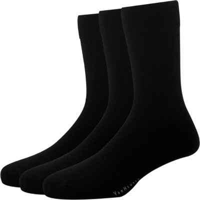 VAN HEUSEN Men Solid Mid-Calf/Crew(Pack of 3)