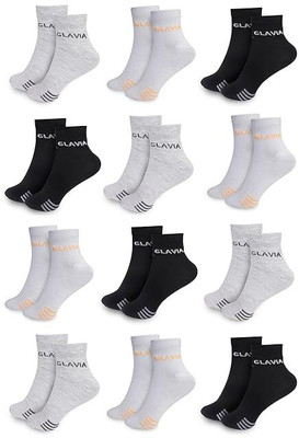 GLAVIA Men & Women Self Design Ankle Length(Pack of 12)