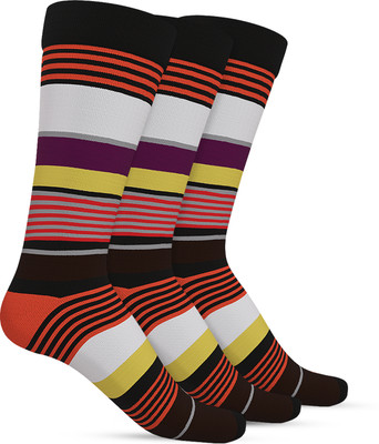 TalkingSox Men & Women Striped Calf Length(Pack of 3)