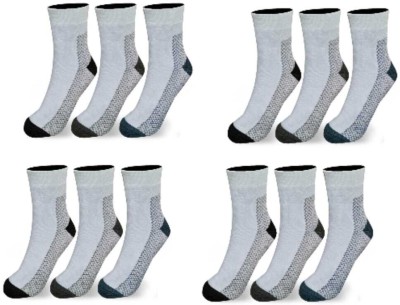 Foxtrend Men & Women Solid Ankle Length(Pack of 12)