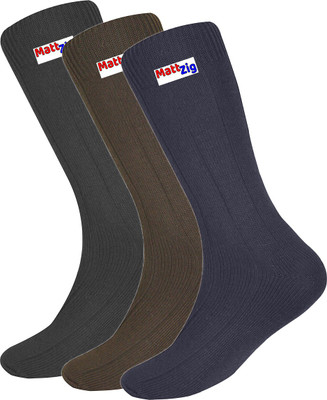 MATTZIG Men Self Design Mid-Calf/Crew(Pack of 3)