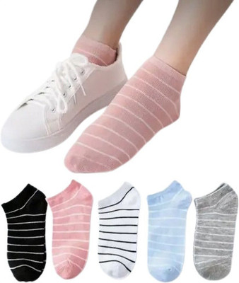 LYSOO Men & Women Striped Ankle Length(Pack of 5)
