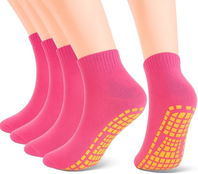 WKLOUYHE Men & Women Solid Ankle Length(Pack of 4)