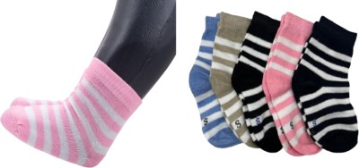 MOMISY Baby Boys & Baby Girls Striped Ankle Length(Pack of 5)