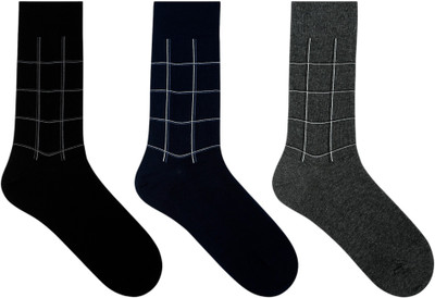 SOCKSXPRESS Cotton Men Solid Mid-Calf/Crew(Pack of 3)