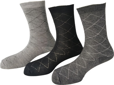 Graceway Men Self Design Mid-Calf/Crew(Pack of 3)