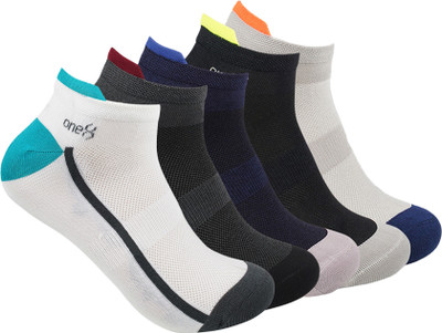 one8 By Virat Kohli MOISTURE MANAGEMENT Daily-Wear/Running/Gym/Training Ankle Socks Men Color Block Low Cut(Pack of 5)