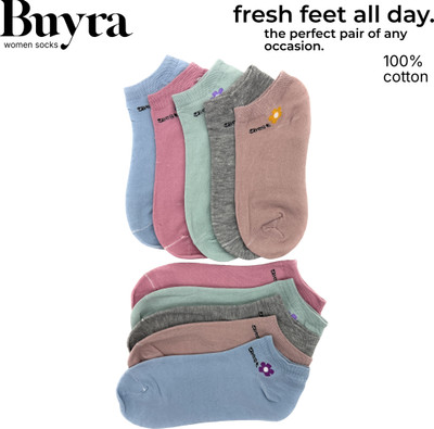 Buyra Women Solid Ankle Length(Pack of 10)