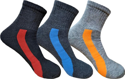 LABOLIA Men & Women Color Block Ankle Length, Mid-Calf/Crew(Pack of 3)