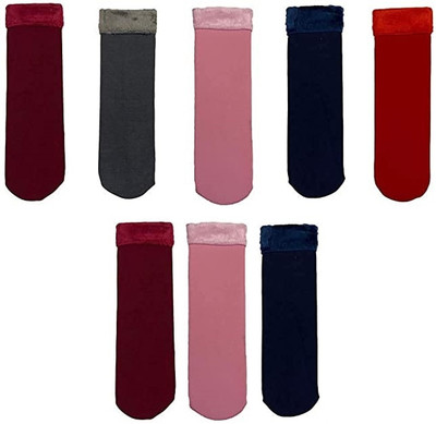 FATON Women Solid Ankle Length(Pack of 8)