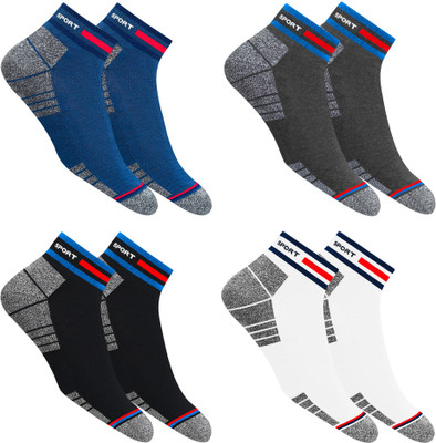 Navy Sport Men Striped Ankle Length(Pack of 4)