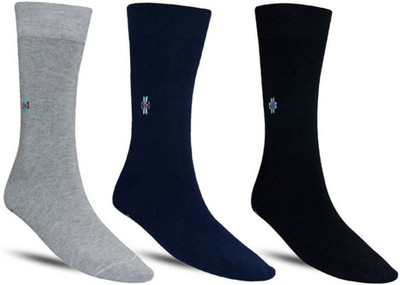 PALMLON Men Solid Mid-Calf/Crew