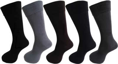 VAPINDIA Men Solid Mid-Calf/Crew(Pack of 5)