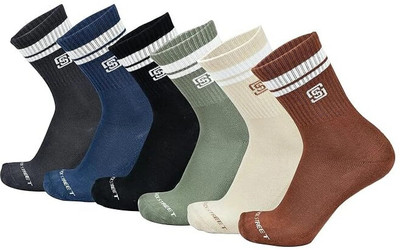 Thesockstreet Unisex Solid Calf Length(Pack of 6)