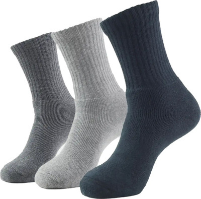 JOCKEY 7035 Compact Cotton Terry Men Solid Mid-Calf/Crew(Pack of 3)