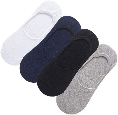 RamNRetail Men & Women Self Design Low Cut, Peds/Footie/No-Show(Pack of 4)