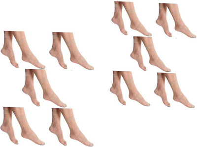 Buyra Women Self Design Ankle Length(Pack of 10)