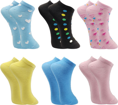 TRAZO Women Self Design Ankle Length(Pack of 6)