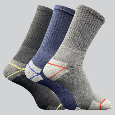 TRAZO Men Self Design Mid-Calf/Crew(Pack of 3)