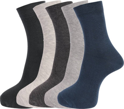 VAPINDIA Unisex Self Design Mid-Calf/Crew, Calf Length(Pack of 5)