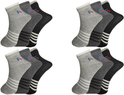 FeetMotion Men Striped Ankle Length(Pack of 12)