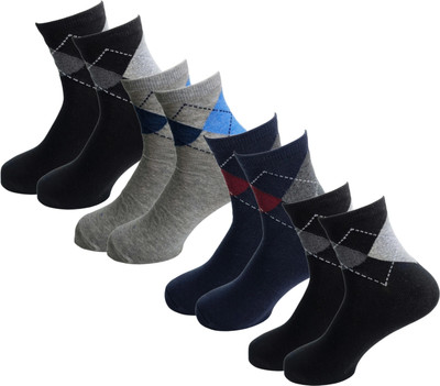 Cozysox Men Self Design, Solid Ankle Length(Pack of 4)