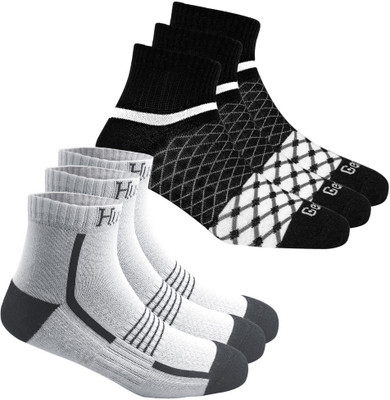 HUSSKINZ Men & Women Self Design Ankle Length(Pack of 6)