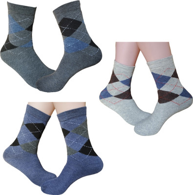 Pollo Loco Men & Women Checkered Mid-Calf/Crew(Pack of 3)