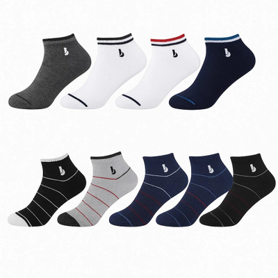 Bahuzo Men Striped Ankle Length, Low Cut