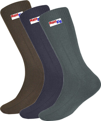 MATTZIG Men Self Design Mid-Calf/Crew(Pack of 3)
