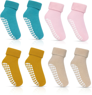 MIKONIKO Boys & Girls Solid Ankle Length, Mid-Calf/Crew(Pack of 4)