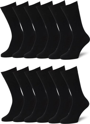 Deertouch Men & Women Solid Mid-Calf/Crew(Pack of 12)