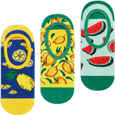 Dynamocks Men & Women Printed Peds/Footie/No-Show(Pack of 3)
