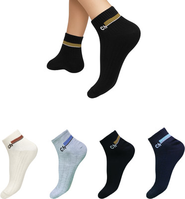 SIGNATIZE Men & Women Striped, Solid Ankle Length(Pack of 4)