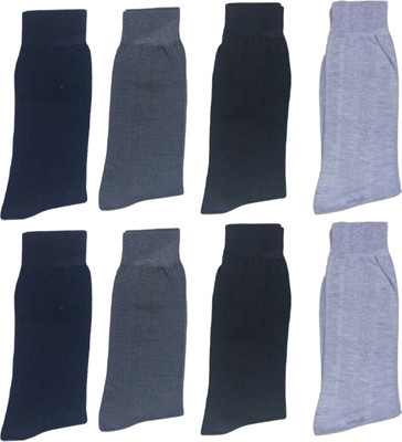 VAPINDIA Men Solid Mid-Calf/Crew(Pack of 8)