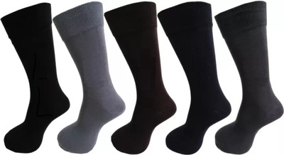 Broova Men Solid Mid-Calf/Crew(Pack of 5)