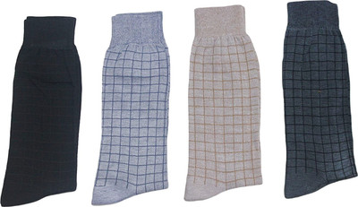VAPINDIA Men Solid Mid-Calf/Crew(Pack of 4)