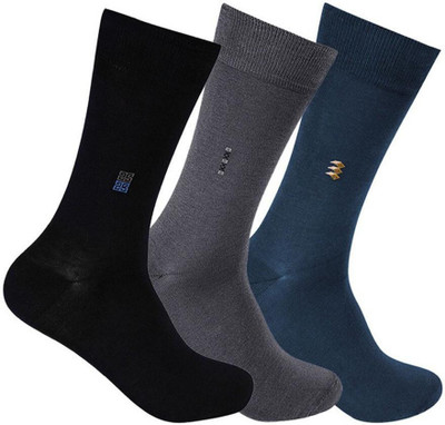 Goyal Knitting Men Solid Mid-Calf/Crew(Pack of 3)