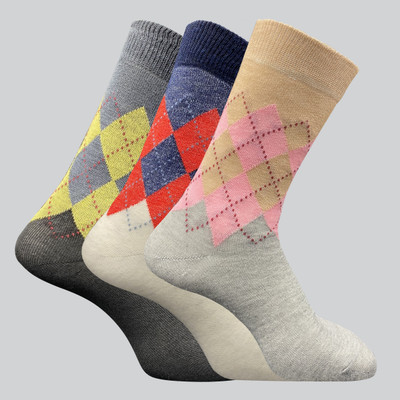 TRAZO Men Self Design Calf Length(Pack of 3)
