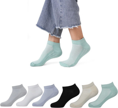 sockslab Unisex Self Design Ankle Length(Pack of 6)