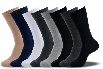 PALMLON Men Solid Mid-Calf/Crew