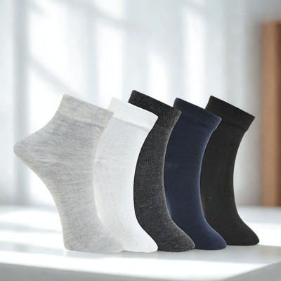 MJE Men Solid Ankle Length(Pack of 5)