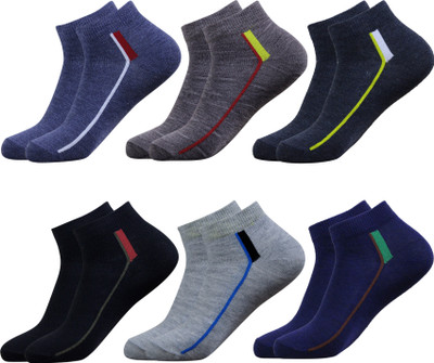 krijo Men Solid, Self Design Ankle Length(Pack of 6)