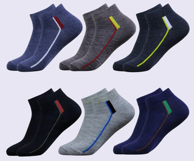 krijo Men Solid, Self Design Ankle Length(Pack of 6)