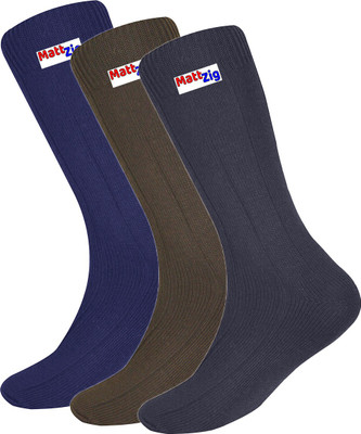 MATTZIG Men Self Design Mid-Calf/Crew(Pack of 3)