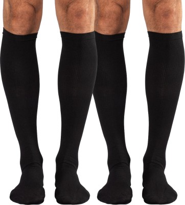 HYPing Unisex Solid, Self Design Knee High(Pack of 2)