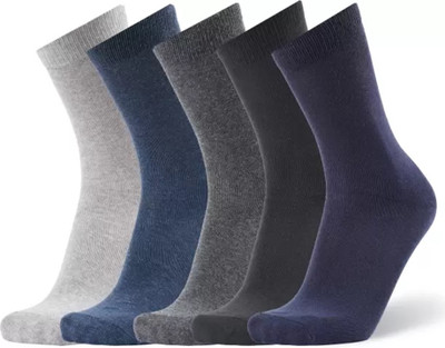 Tahiro Men Solid Mid-Calf/Crew(Pack of 5)